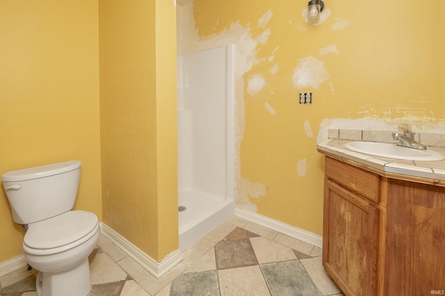 1121 W Grant St, Ellettsville, IN 47429 - bathroom featuring vanity and a stall shower
