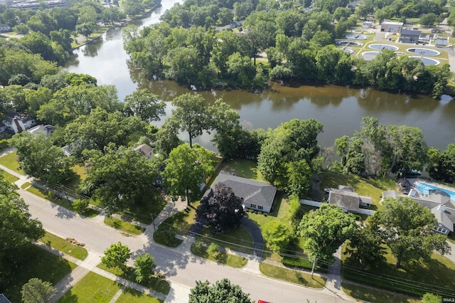 1725 Rainbow Bend Blvd, Elkhart, IN 46514 - aerial view of property and surrounding area featuring a nearby body of water and a tree filled landscape