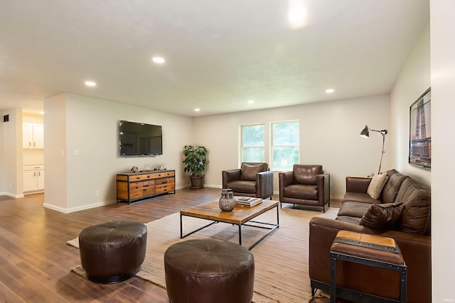 1725 Rainbow Bend Blvd, Elkhart, IN 46514 - living area featuring wood finished floors and recessed lighting