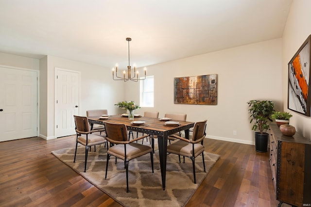 1725 Rainbow Bend Blvd, Elkhart, IN 46514 - dining room with a chandelier and dark wood-style floors