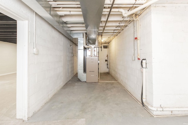 1725 Rainbow Bend Blvd, Elkhart, IN 46514 - unfinished basement with heating unit and concrete block wall