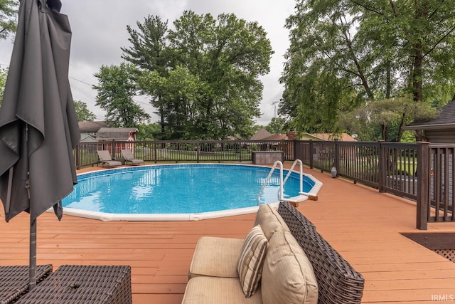 4365 N Maple Grove Rd, Bloomington, IN 47404 - view of pool with a wooden deck