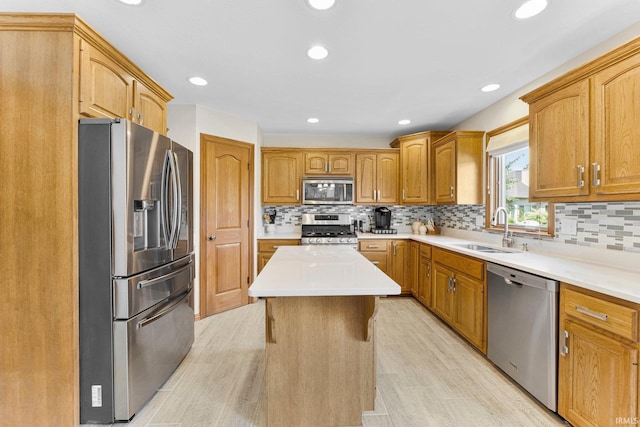 14920 Jasmine Key Ct, Fort Wayne, IN 46814 - kitchen featuring stainless steel appliances, tasteful backsplash, light countertops, and recessed lighting