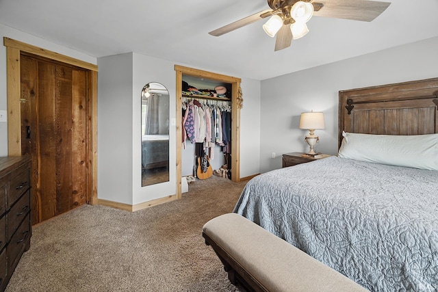 10227 E 500 S, Otterbein, IN 47970 - bedroom with carpet floors and a ceiling fan
