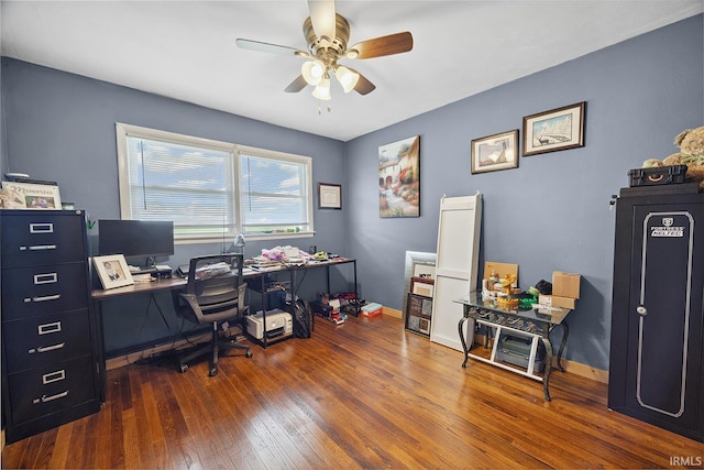 10227 E 500 S, Otterbein, IN 47970 - office space with ceiling fan and wood-type flooring