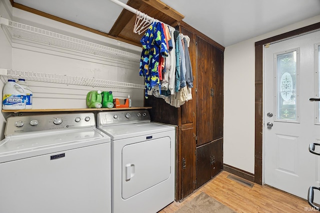 10227 E 500 S, Otterbein, IN 47970 - laundry room with separate washer and dryer and light wood finished floors