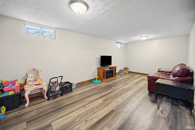 10227 E 500 S, Otterbein, IN 47970 - living area with wood finished floors and a textured ceiling