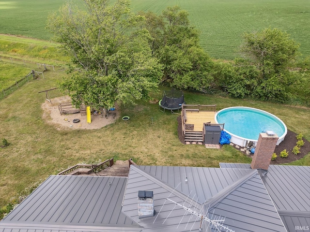 10227 E 500 S, Otterbein, IN 47970 - overview of rural landscape featuring a pool area