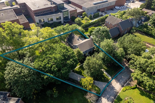 1144 N Warwick Rd, Muncie, IN 47304 - aerial overview of property's location featuring property parcel outlined