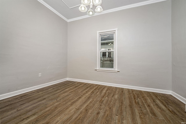 113 E High St, Redkey, IN 47373 - spare room featuring dark wood-style flooring and crown molding