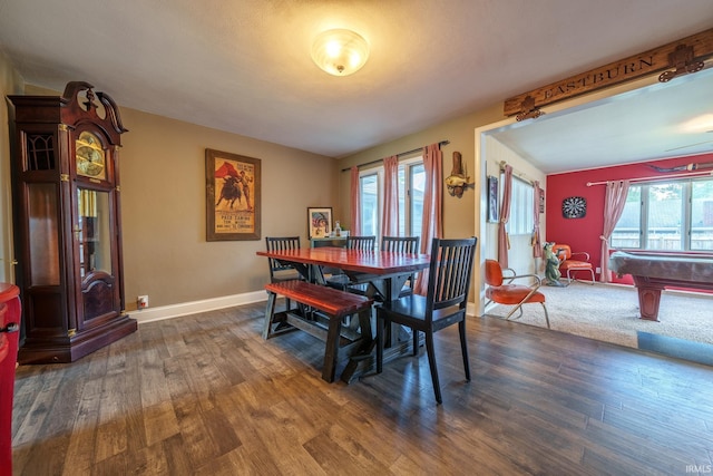 401 W Third St, Fairmount, IN 46928 - dining space with wood finished floors, plenty of natural light, and pool table