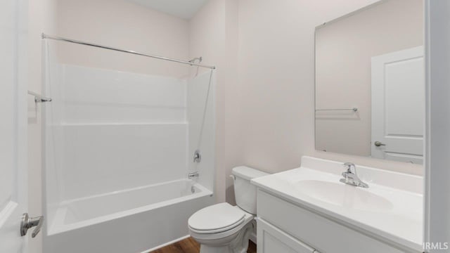 5103 Buffay Ct, New Haven, IN 46774 - bathroom featuring vanity, shower / bath combination, and wood finished floors