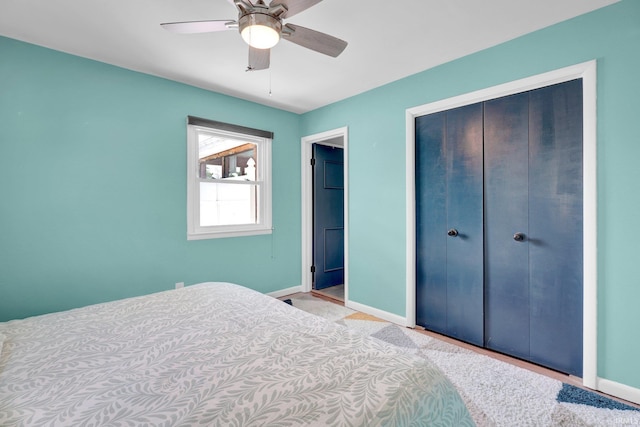 1803 Linwood Dr, Bedford, IN 47421 - bedroom featuring a closet and a ceiling fan