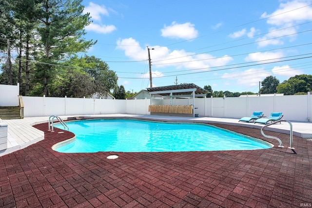 1803 Linwood Dr, Bedford, IN 47421 - view of swimming pool featuring a patio area, a fenced backyard, and a pergola