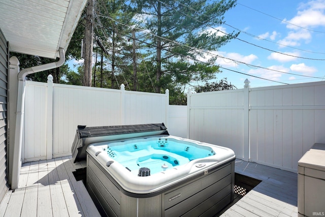 1803 Linwood Dr, Bedford, IN 47421 - wooden terrace featuring a covered hot tub