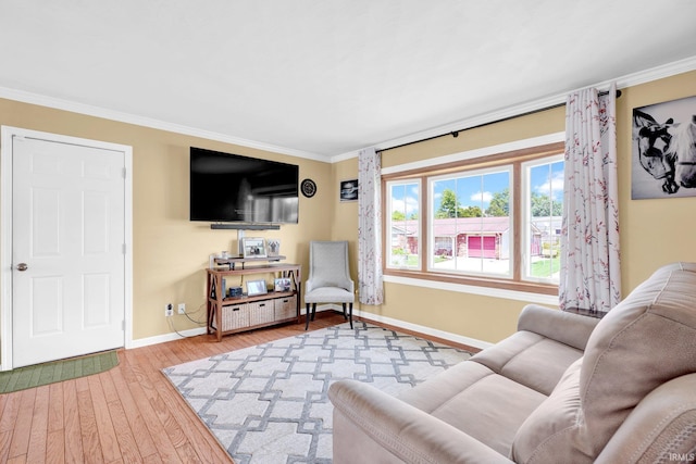 1803 Linwood Dr, Bedford, IN 47421 - living area featuring wood finished floors and crown molding