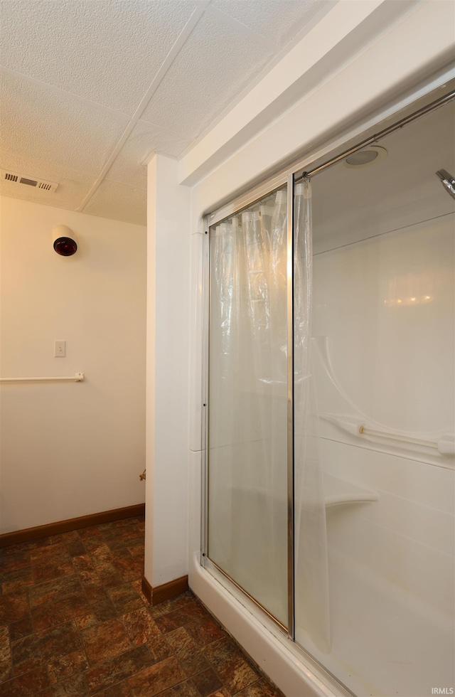 1765 E Old Kokomo Rd, Marion, IN 46953 - full bath with baseboards and a shower with shower door