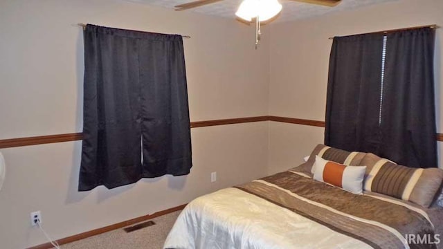 716 Kimmell Rd, Vincennes, IN 47591 - bedroom with carpet floors and ceiling fan