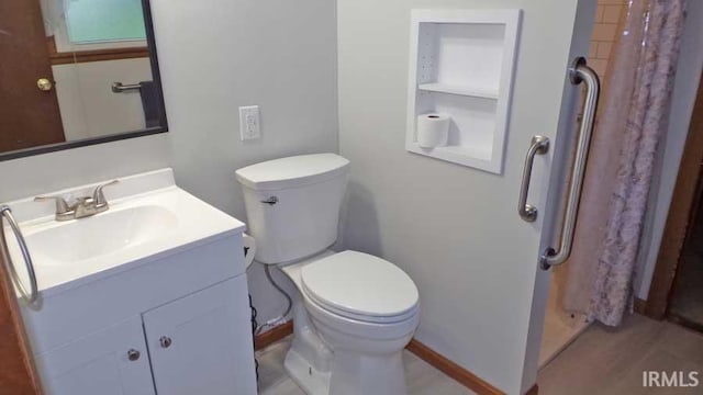 716 Kimmell Rd, Vincennes, IN 47591 - bathroom with vanity and curtained shower