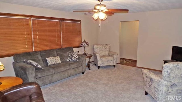 716 Kimmell Rd, Vincennes, IN 47591 - living area with ceiling fan and carpet floors