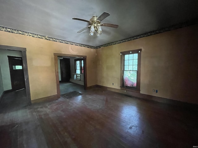 2812 Oliver Rd, Mount Vernon, IN 47620 - spare room featuring healthy amount of natural light, ceiling fan, and wood finished floors