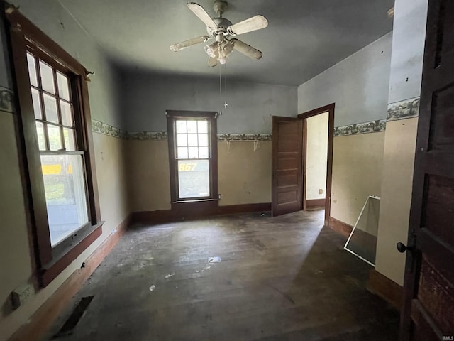 2812 Oliver Rd, Mount Vernon, IN 47620 - spare room featuring concrete floors and ceiling fan
