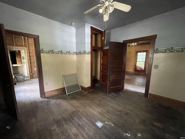 2812 Oliver Rd, Mount Vernon, IN 47620 - empty room with a ceiling fan and wood finished floors
