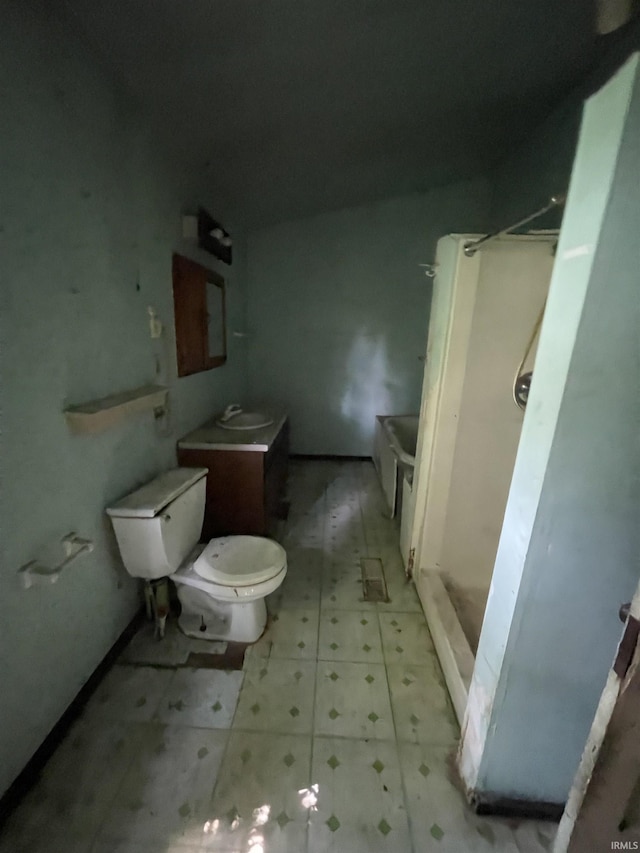 2812 Oliver Rd, Mount Vernon, IN 47620 - bathroom with tile patterned floors, a shower, and vanity