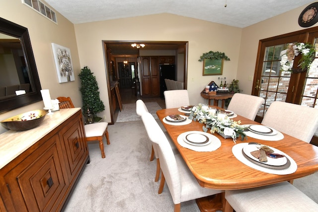 805 S James Ave, Fowler, IN 47944 - dining room featuring light carpet and lofted ceiling