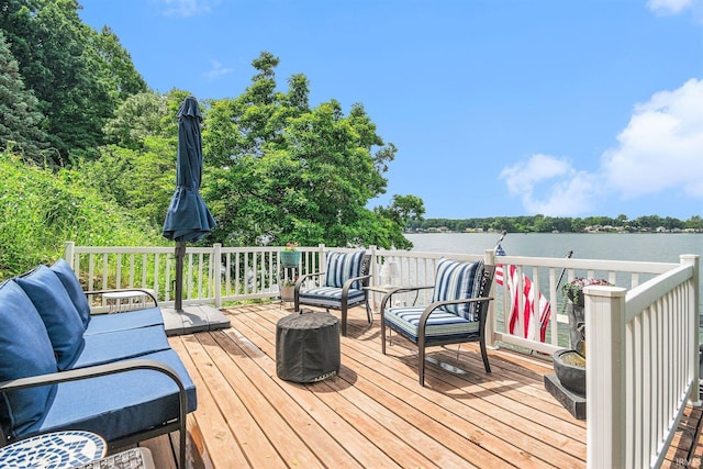 11685 W 710 N, Middlebury, IN 46540 - wooden terrace featuring a water view