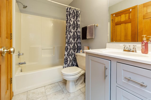 2233 Pine Creek Ct, South Bend, IN 46628 - bathroom with vanity and shower / bath combo with shower curtain
