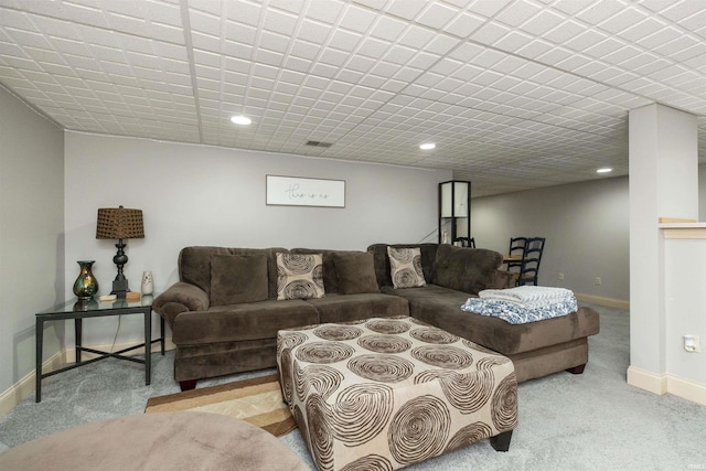 2233 Pine Creek Ct, South Bend, IN 46628 - living room featuring carpet and recessed lighting