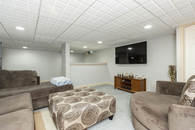 2233 Pine Creek Ct, South Bend, IN 46628 - living area with light carpet and recessed lighting