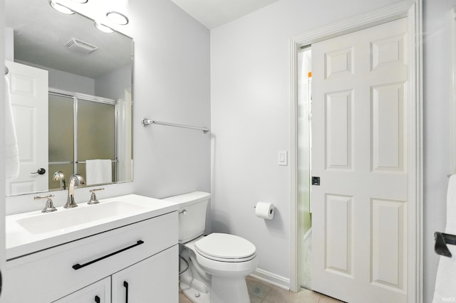 118 Royal Crest Dr, Fort Wayne, IN 46814 - full bath with a shower with door, vanity, and tile patterned floors