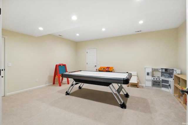 118 Royal Crest Dr, Fort Wayne, IN 46814 - rec room with light colored carpet and recessed lighting