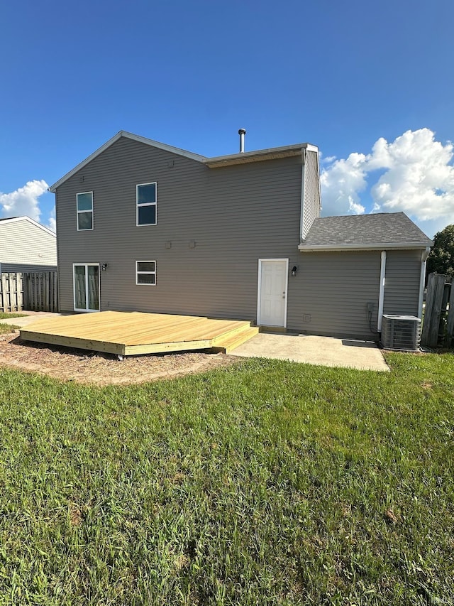 914 Braxton Dr N, Lafayette, IN 47909 - rear view of property with a patio area, a lawn, and a deck