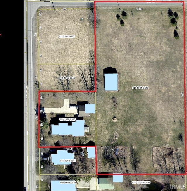 64052 State Road 331st Hwy, South Bend, IN 46614 - aerial view of property's location featuring property boundaries highlighted