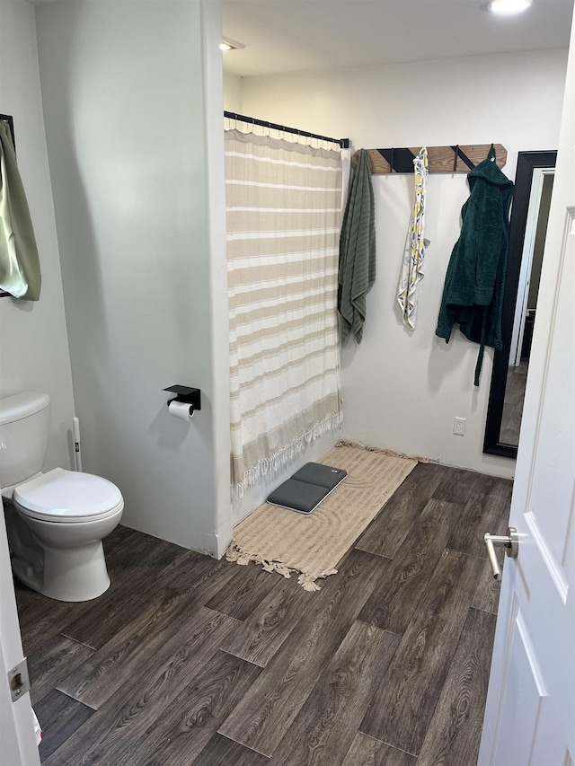 640 N Flint Rd, Angola, IN 46703 - bathroom featuring wood finished floors and curtained shower