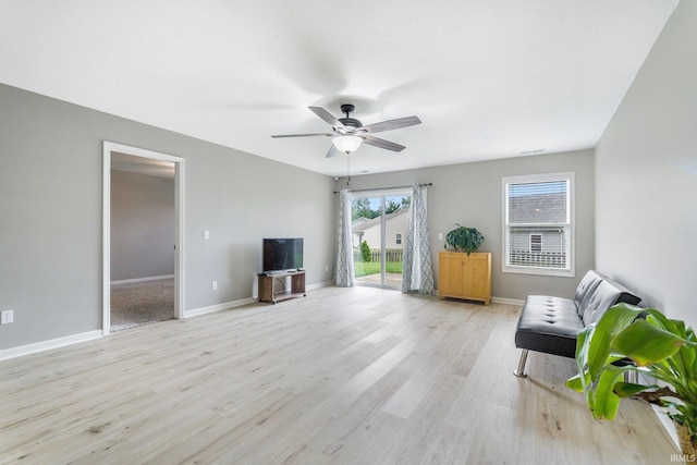 12216 Jacobas Pl, Fort Wayne, IN 46845 - sitting room with a ceiling fan and light wood-style floors