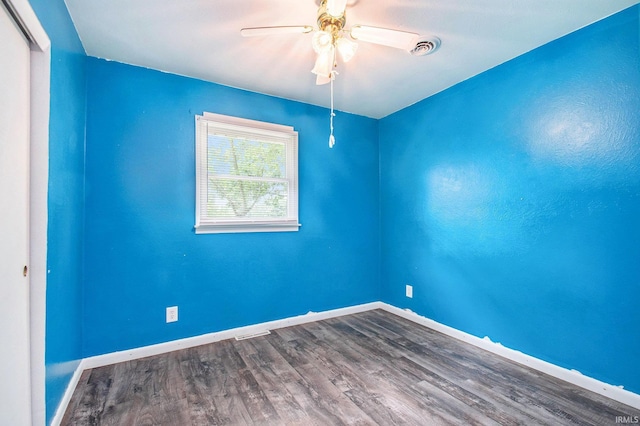 18055 Thomas Ln, Goshen, IN 46528 - spare room featuring wood finished floors and ceiling fan