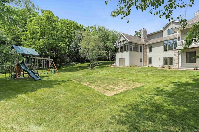 14527 Egrets Ct, Fort Wayne, IN 46814 - view of grassy yard with a playground