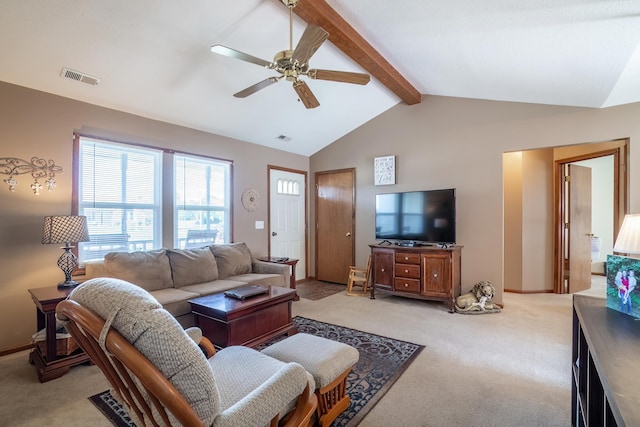 2101 Portage Pass, Auburn, IN 46706 - living room featuring light colored carpet and a ceiling fan