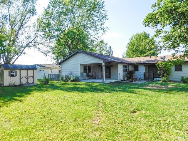 185 W Mercury St, Markle, IN 46770 - rear view of house featuring a shed and a patio