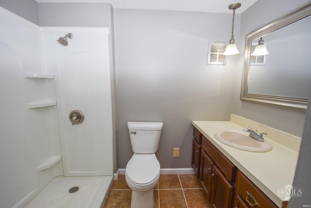 4044 S Younkin Dr, Redkey, IN 47373 - bathroom featuring vanity, a shower, and tile patterned flooring