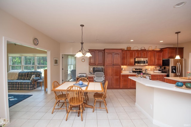 344 Rosebank Ln, West Lafayette, IN 47906 - dining room with light tile patterned flooring and recessed lighting