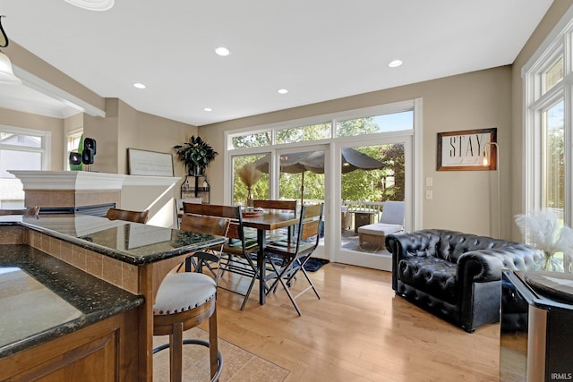 1669 E Brookside Trl, Columbia City, IN 46725 - dining area with plenty of natural light, light wood-type flooring, and recessed lighting