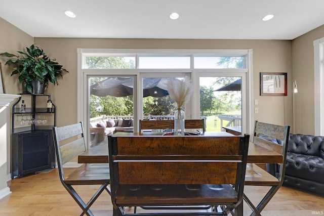 1669 E Brookside Trl, Columbia City, IN 46725 - dining space with light wood-style floors and recessed lighting