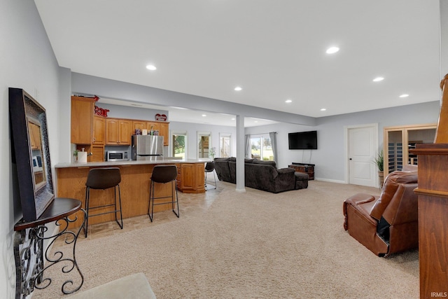1669 E Brookside Trl, Columbia City, IN 46725 - living area featuring recessed lighting and light colored carpet