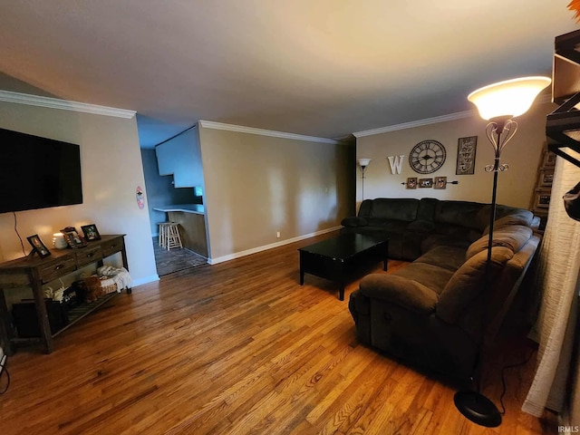 6970 S Maple St, Marion, IN 46953 - living room featuring wood finished floors and ornamental molding