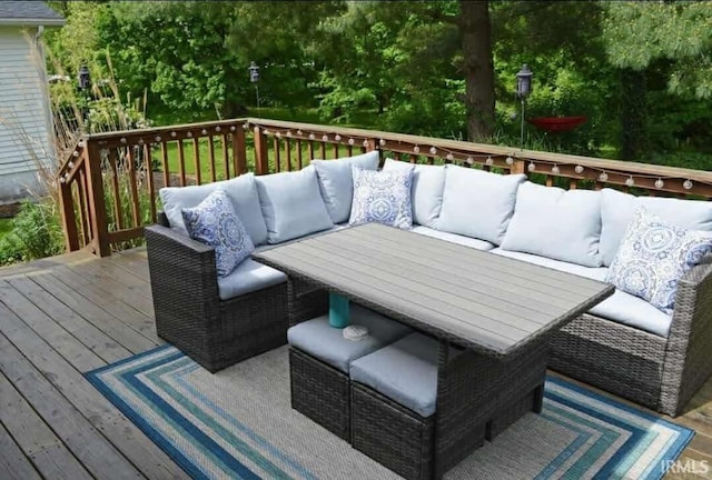6970 S Maple St, Marion, IN 46953 - wooden deck with an outdoor living space